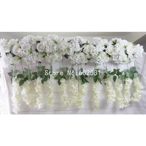 SPR High quality wedding stage arch table runner backdrop flowers wall decoration wholesale artificial flower table centerpiece