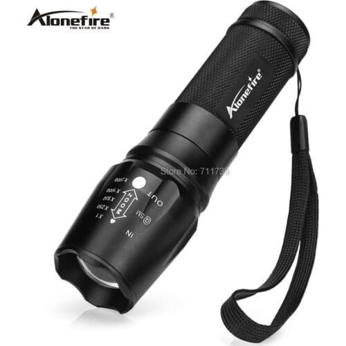 AloneFire X801 high power led flashlight XML T6 LED 5000LM Zoomable 26650 tactical torch zoom Climbing Camping floodlight