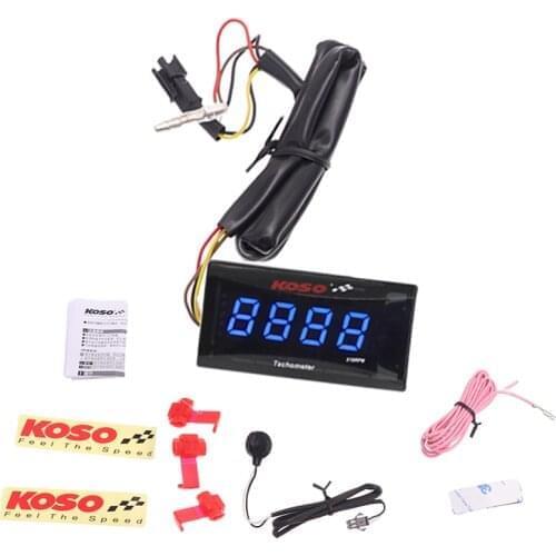 Koso tachometer Motorcycle rpm gauge 0~2000 rpm Digtal Display With Red and Blue LED