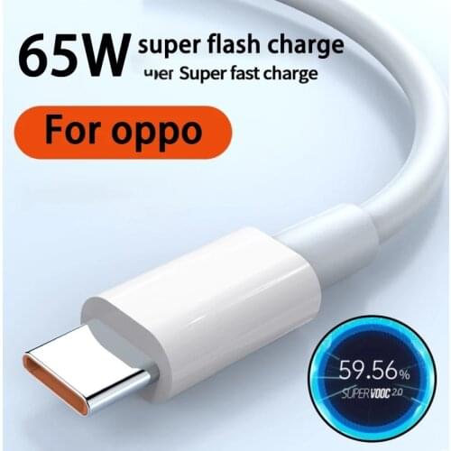 65W Super VOOC USB C Cable 6.5A Fast Charging Type-C Cable for Oppo Realme X 5 6 X50 X3 X5 Pro X50m X50t Quick Charge 3.0