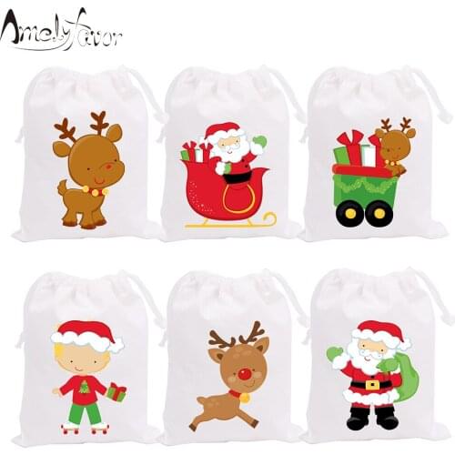 Christmas Theme Party Favor Bags Series 4 Santa Claus Reindeer Boy Candy Bags Gift Bags Christmas Party Container Supplies