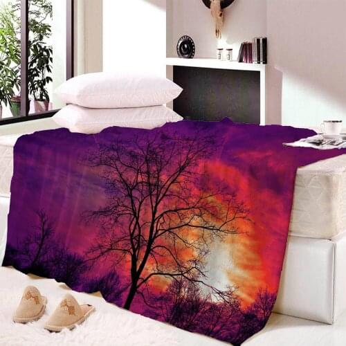 Forest Print Fleece Blanket Dreamland Forest Floral Microfiber Blanket Teens Wearable Winter Warm Thick Home Blanket