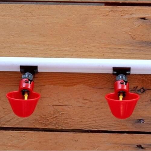 1 Pc Red/Blue Automatic Chicken Drinking Cup Screw Cap Drinker Water Bowl With Nipple Farm Poultry Feeder Quail Drinking System