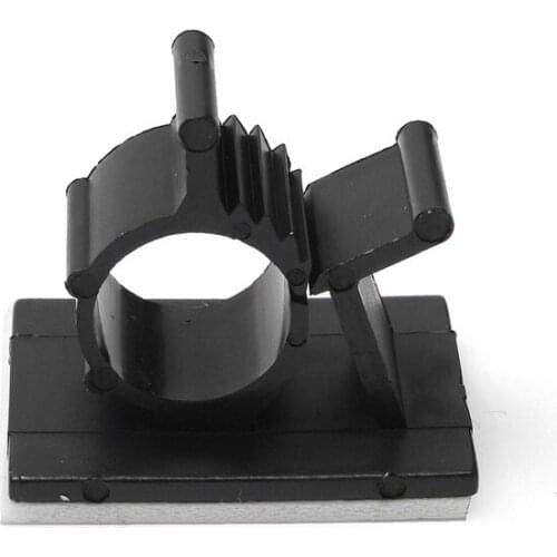 10pcs Cable Clamp Self Adhesive Car Cord Clip Adjustable Wire Tie Fixed Organizer Line Management Fasteners Mount Holder Black