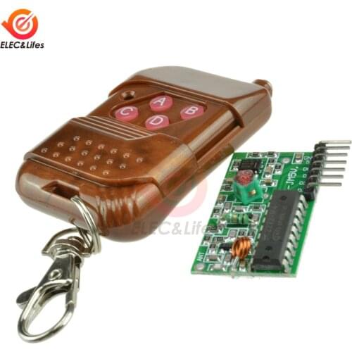 DC12V IC 2262/2272 4 Channel 315MHz 433MHz Key Wireless Remote Control Kits ASK Decoding Receiver Module For Arduino