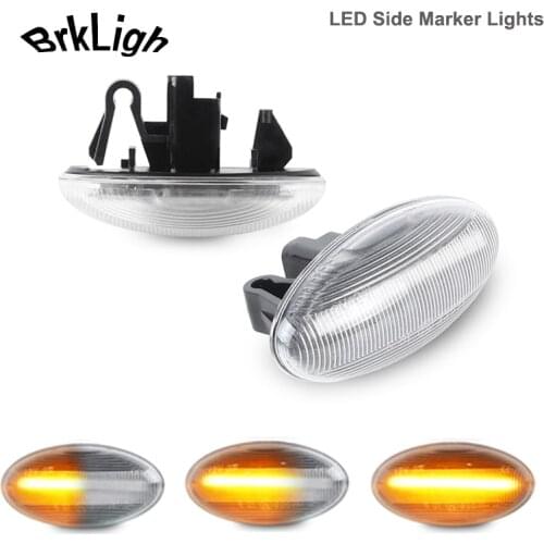 2pcs Dynamic Amber LED Side Marker Wing Indicator Light Turn Signal Lamp For Peugeot 107 1007 108 206 307 407 607 Expert Partner