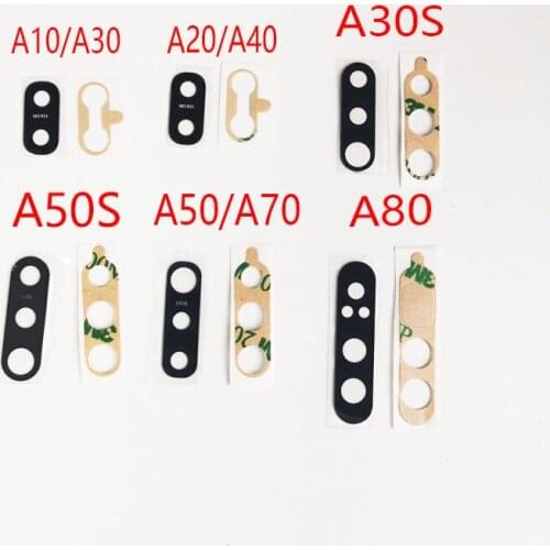 2pcs/lot For-Samsung Galaxy A10 A20 A21S A30 A40 A50 A60 A70 A70S Back Rear Camera Glass Lens Parts With Adhesiver