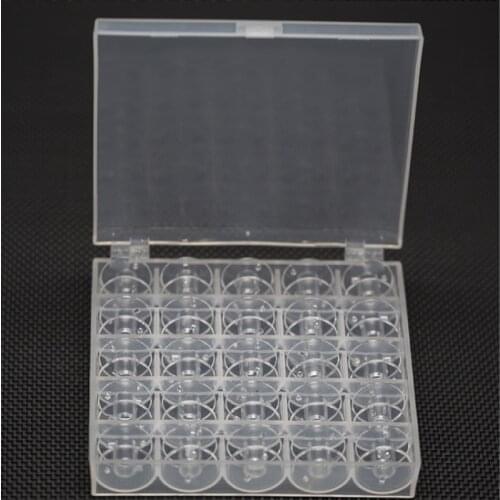 25Pcs Plastic Sewing Machine Bobbins Spools Empty Bobbins Spools Colorful Or Metal Storage Box For Home Sewing Accessories Tools