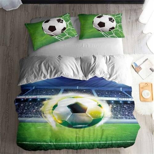 HELENGILI 3D Bedding Set football Print Duvet cover set lifelike bedclothes with pillowcase bed set home Textiles #2-5