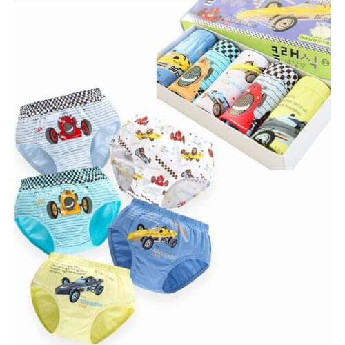 2-12T 5pcs Lot Teenager And Baby Boy Girl Briefs Underwear Children Car Parttern Cotton Stretches Underpants Shorts Panties