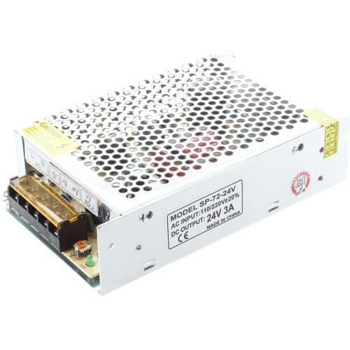 AC 110/220V 24VDC 3A 72W Power Supply Transformer for LED Flexible Strip Lamp