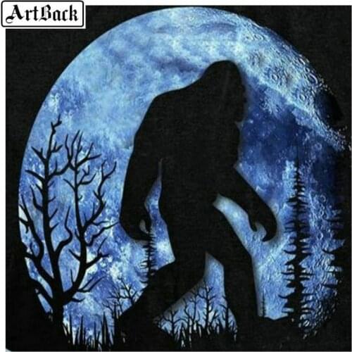 5d diamond embroidery animal diamond painting gorilla moon landscape full square & round diamond mosaic art decoration 70x70cm