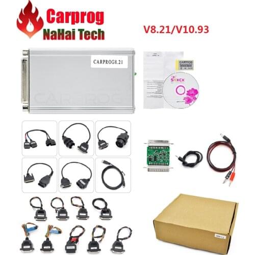 Carprog V8.21 V10.93 Full Adapter Car Prog 8.21 with Keygen Online Programmer For Radio/Dash/IMMO/ECU Auto Repair Tool
