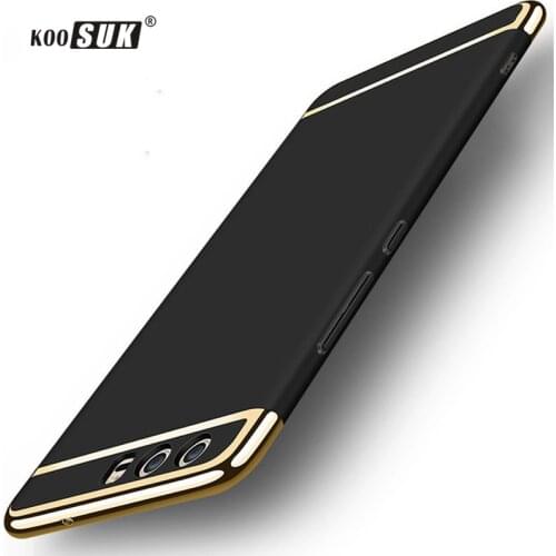 Case For Huawei P10 P20 P30 P40 Pro Plus Lite Koosuk Original Matte Surface Gold Plated Border Back Cover Protect Shell