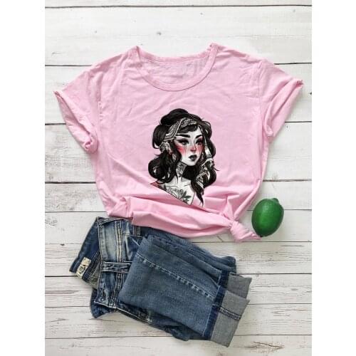 Colored Gothic Sexy beautiful witch t-shirt women funny 100% Cotton street style graphic hipster unisex Fashion tee top tshirt