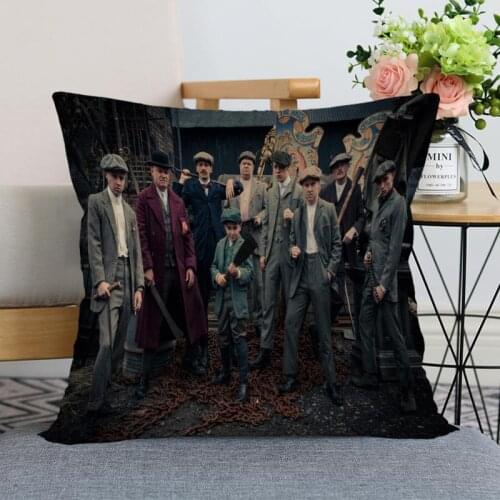 Custom Decorative Pillowcase Peaky Blinder Square Zippered Fabric Pillow Cover 35X35,40x40,(One Side)