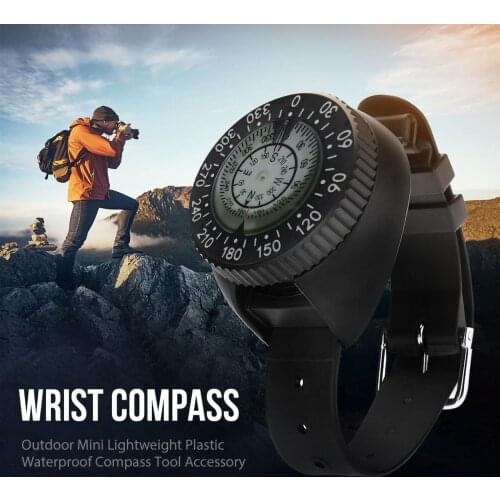 KEEP DIVING 50m Waterproof Diving Compass Underwater Caving Camping Swimming Compass Mini Lightweight with Wristband
