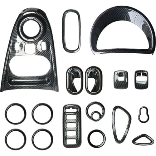 For Mercedes-Benz smart special interior modification carbon fiber pattern decorative shell frame patch protective shell Sticker