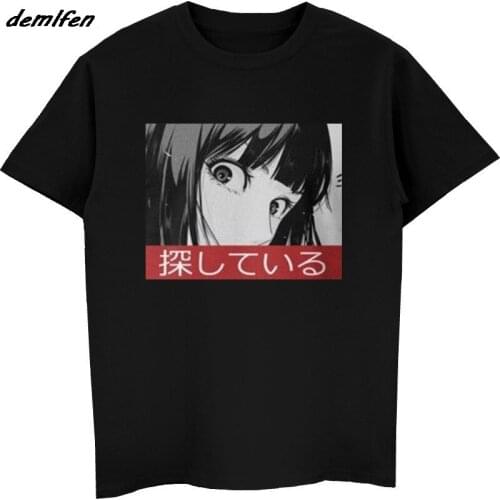 New Men Short Sleeve Tshirt Summer Style Fashion Men T Shirts New Stare - Sad Japanese Aesthetic T-Shirt 3D Print Shirt Tees Top