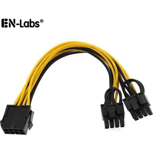CPU 8pin to PCIe 8pin Power Splitter Cable, EPS 8pin to GPU 6+2Pin Adapter Cable for Video Card Mining