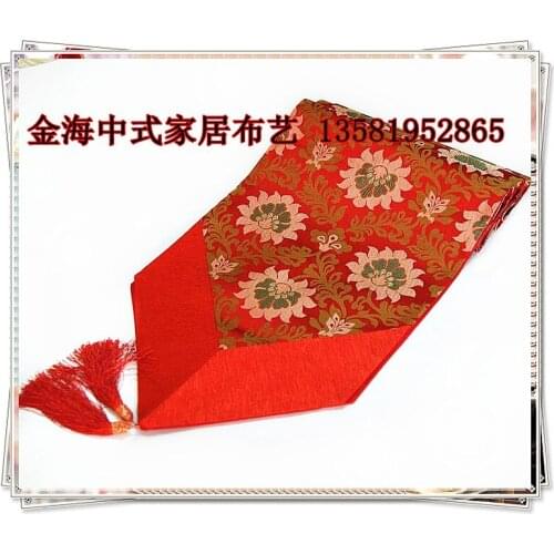 Chinese silk brocade bed modern luxury retro table flag flag tablecloths soft cloth mounted