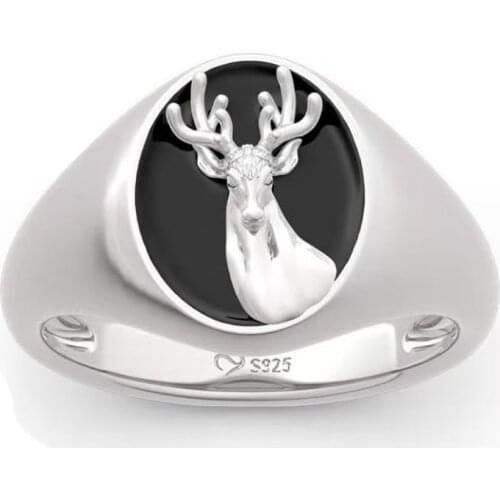 Milangirl High Quality Silver Color Lovely Elk Deer Animal Female Metal Ring for Party Jewelry Accessoreis Size 6-10