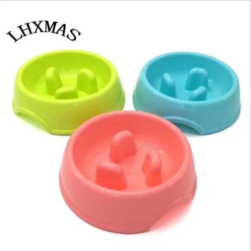 Cat Bowl Anti-Gulping Dog Bowl Pet Dog Cat Feeding Feed Food Bowl Puppy Slow Down Eating Feeder Dish D327