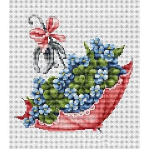 Rabbit and fox with love cross stitch kit Animal cotton thread Love lock canvas stitching embroidery Luca-S B109