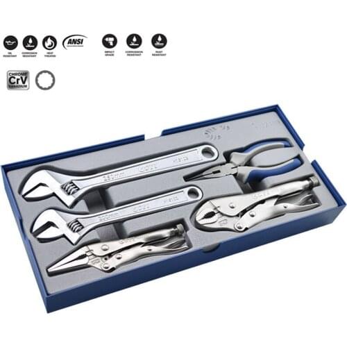 5Pcs Pliers Wrench Kit 6"7"8"10" Water Pump Pliers,Long Nose Pliers,Adjustable Wrench for DIY&Home Use Tool Holder Set Gifts Box