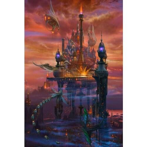 Sky castle The wooden puzzle 1000 pieces ersion jigsaw puzzle white card adult childrens educational toys