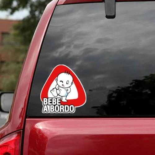 New Lovely Car Sticker Baby on Board Bebe A Bordo Auto Decoration Waterproof Vinyl Decal 15cm x 14cm