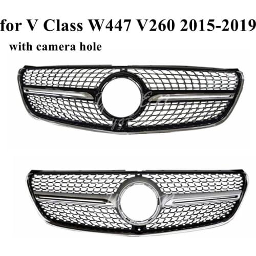 Front Black Diamond Grille Fit For Mercedes Benz V-class W447 V250 260 2015-2018 2019