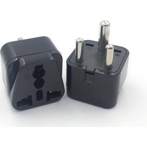 South Africa 3 Round Plug Adapter Converter Universal US EU AU UK To India Travel Power Adapter AC Electrical Socket Outlet