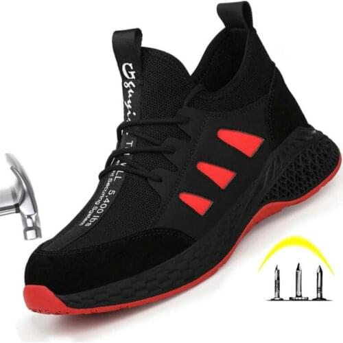 Work Safety Boots Men Shoes Sneakers Breathable Anti-smashing Lightweight Work Boots Indestructible Sneakers With Steel Toe Cap