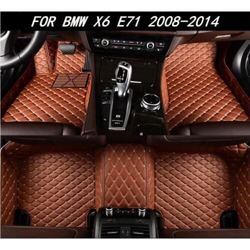 Car 3D Luxury Leather Car Floor Mats Fits For BMW X6 E71 2008 2009 2010 2011 2012 2013 2014 EMS Free shipping