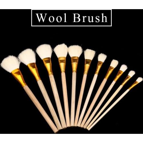 Wool Brush Sweep Gold Leaf Silver Foil,brush Glue,Beauty Makeup Brush,A Set of High Quality DIY Gilding Leaves Tools Wood Brush