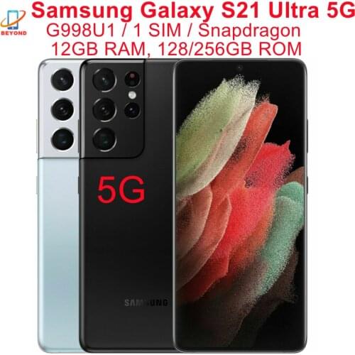 Samsung Galaxy S21 Ultra 5G G998U G998U1 6.8" ROM 128GB RAM 12GB Snapdragon 888 NFC Octa Core Original Cell Phone