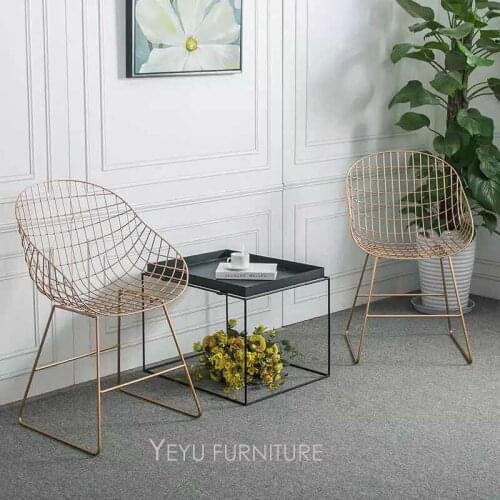 Modern Design Fashion Popular Loft Metal Wire Chair, Dining Room Furniture chair, living room Meeting computer study chair 2PCS