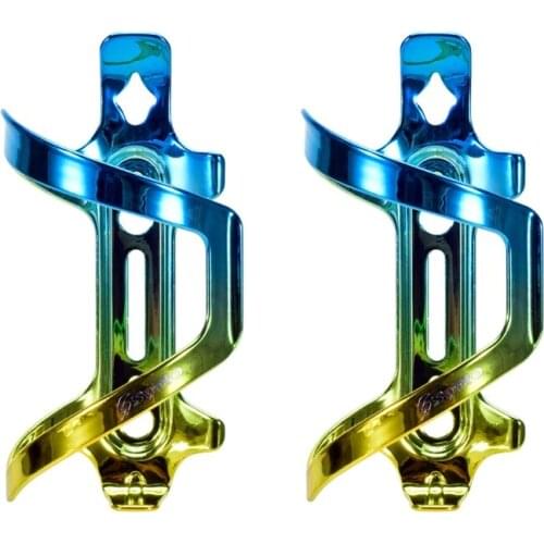 Bicycle Water Bottle Cage Aluminum Colorful Hollow Electroplating Electric Bicycle Road Cycling Water Cup Holder Riding