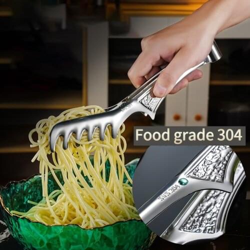 304 Stainless Steel Pasta Clip Food Clip Kitchen Gadgets And Accessories Household Korean Barbecue Clips Bbq Tongs Folder