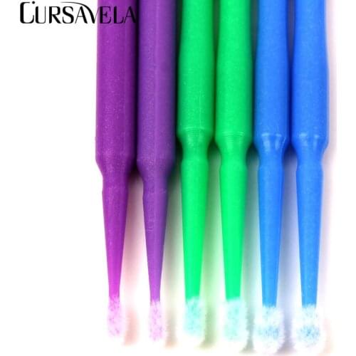 CURSAVELA Lint Disposable Woman Makeup Brushes Individual Lash Removing Tools Swab Micro brushes Eyelash Extension Tools Brushes