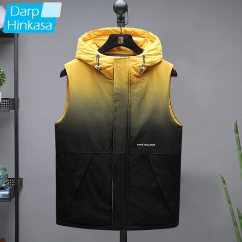 Men Fashion Casual Vest Jacket Thick Warm 2020 Spring New Hooded Sleeveless Waistcoat Cotton Vest Waistcoat Jacket Men