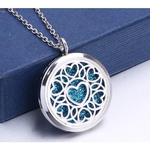 1pc Hollow Floating Love Heart Shape Locket Pendant Jewelry Aroma Perfume Fragrance Essential Oil Diffuser Locket Necklace