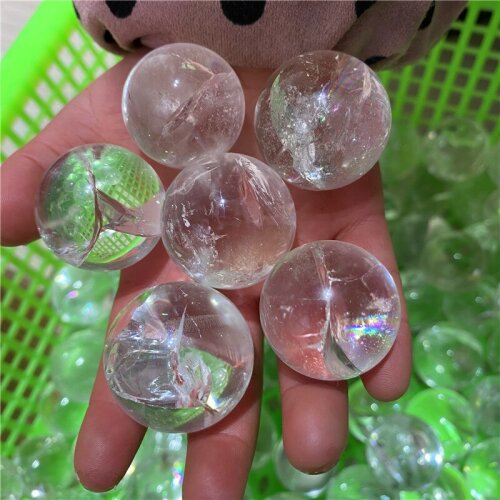 1Pcs Natural Colorful Transparency Sphere Quartz Crystal Globe Ball Chakra Reiki Healing Crystal Carved Crafts Home Decoration