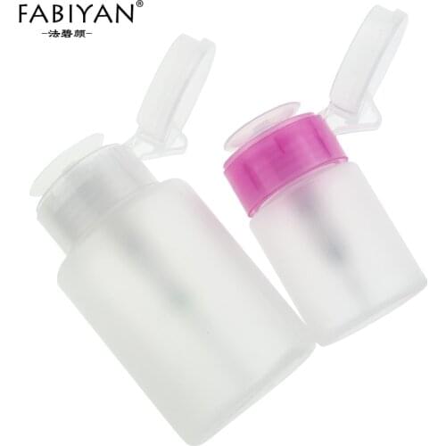 2pcs/set 60ML 150ML Nail Art Empty Bottles Pump Dispenser Plastic UV Gel Polish Remover Cleaner Container Portable Manicure Tool