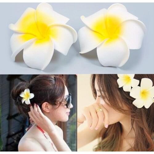 2Pcs Plumeria Flower Hairpin Bohemian Frangipani Hair Clip Bridal Hair Pins Bohemia Seaside Beach Accessories Girl Beauty