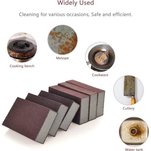 2Pcs Eraser Magic Sponge Eraser Rust Remover Brush Dish Pot Cleaning Brush Sponge Emery Descaling Clean Rub Pot Kitchen Tools
