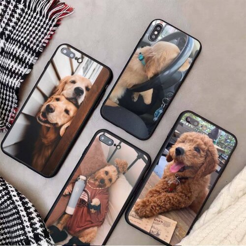 Cute dog animal pattern Phone Case Tempered glass For iphone 5C 6 6S 7 8 plus X XS XR 11 PRO MAX