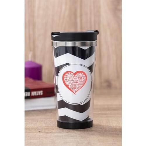 Gift Shop Love Heart Black Thermos Cup