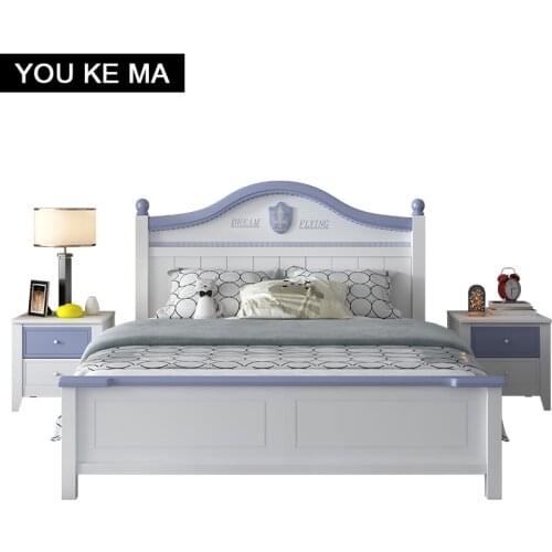 Childrens bed boys' simple modern youth bed solid wood bed solid wood single bed1.35Mi 5 m bed
